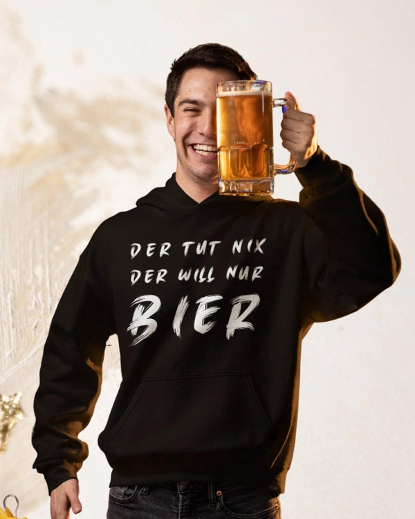 Der will nur Bier Herren Hoodie - Herren Hoodie - Wunsch Designs