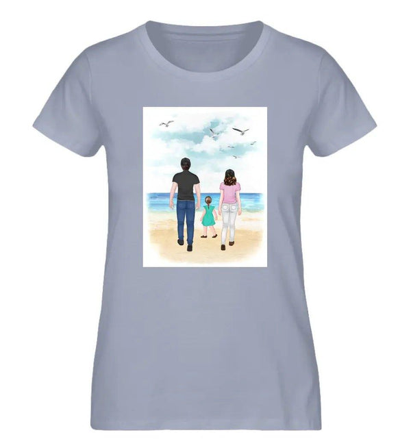 Familie am Strand T-Shirt Damen - Damen T-Shirt - Wunsch Designs