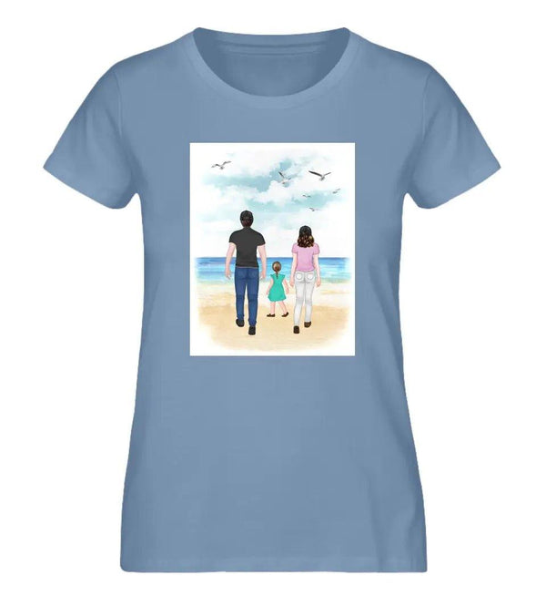 Familie am Strand T-Shirt Damen - Damen T-Shirt - Wunsch Designs