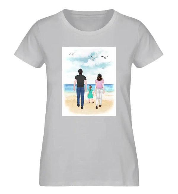 Familie am Strand T-Shirt Damen - Damen T-Shirt - Wunsch Designs