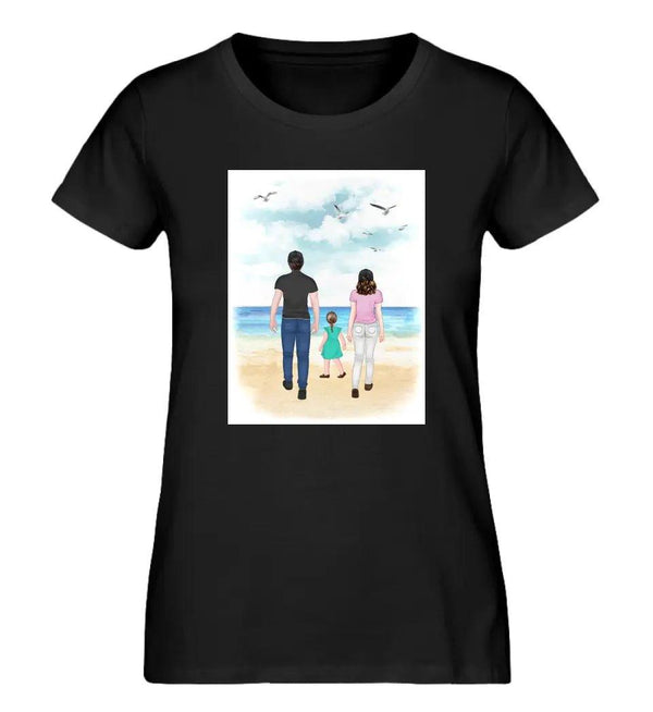 Familie am Strand T-Shirt Damen - Damen T-Shirt - Wunsch Designs