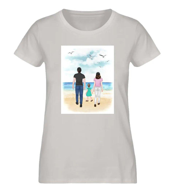 Familie am Strand T-Shirt Damen - Damen T-Shirt - Wunsch Designs
