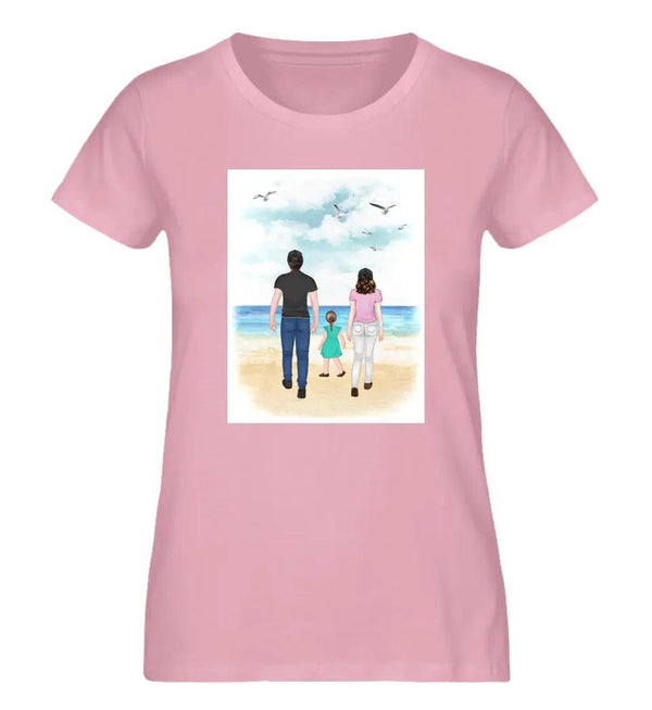 Familie am Strand T-Shirt Damen - Damen T-Shirt - Wunsch Designs